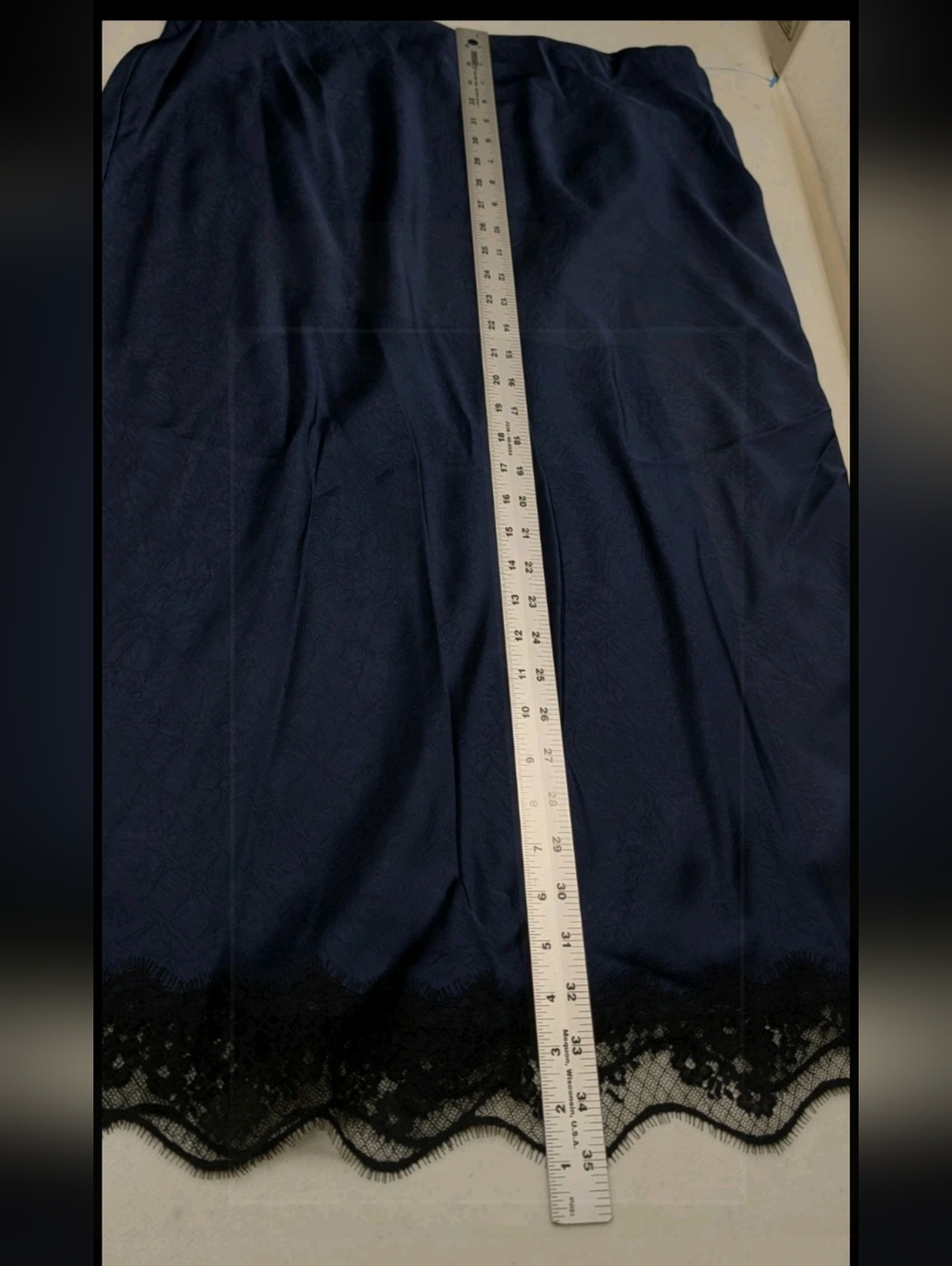NWOT A New Day Satin Lace Hem Midi Slip Skirt XL Whimsical Fairy Romantic 100L - Picture 6 of 8
